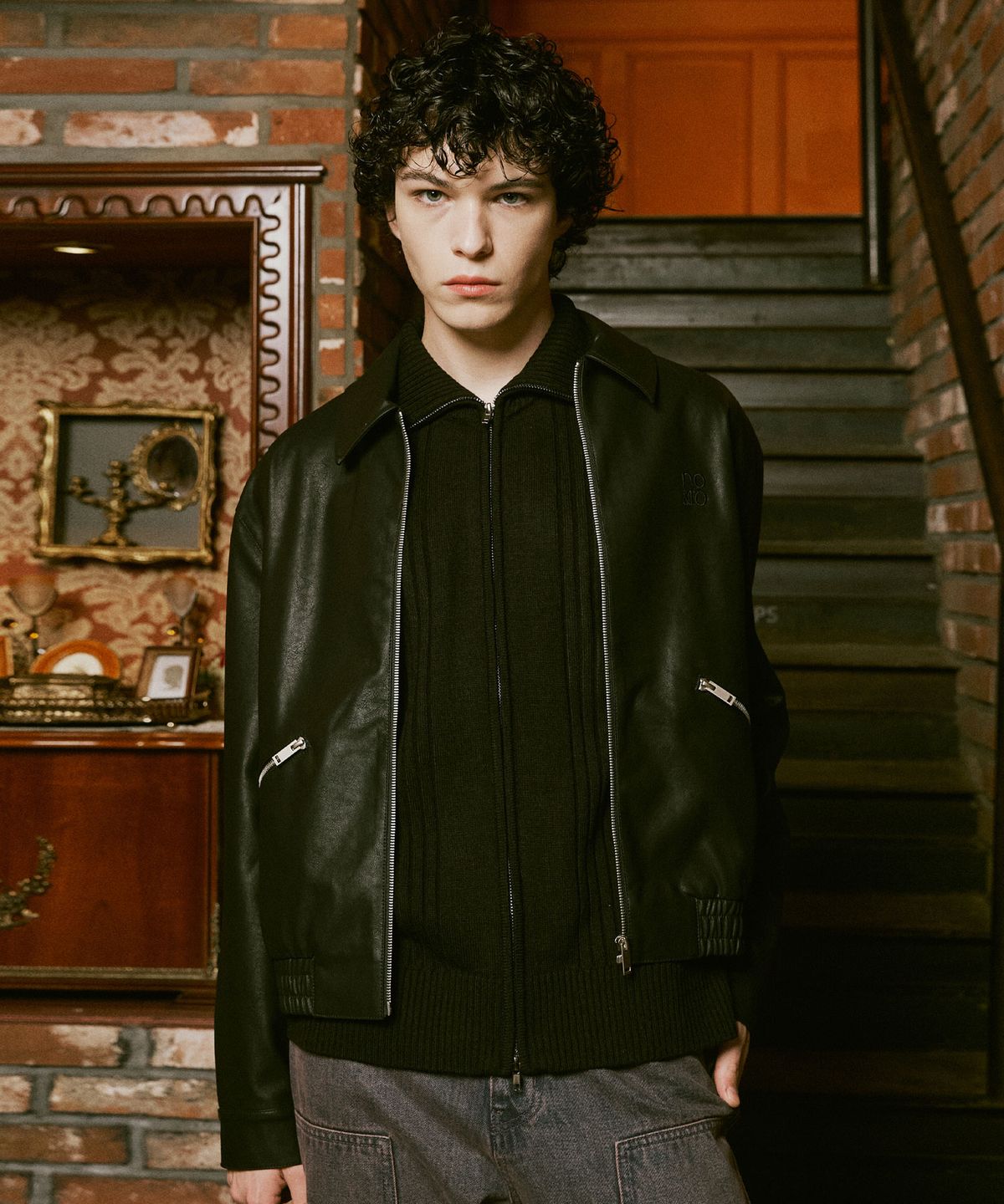 나우앤투모로우(NOWANDTOMORROW) LEATHER SHORT JUMPER [3 COLOR]