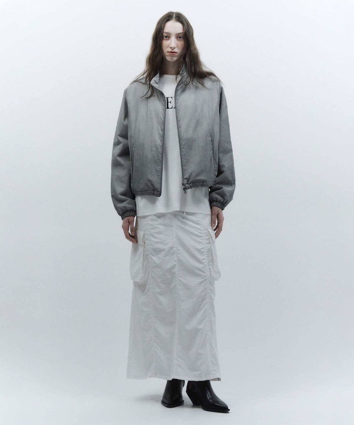 인사일런스 우먼(INSILENCE WOMEN) 쉬어 패디드 점퍼 LIGHT GREY