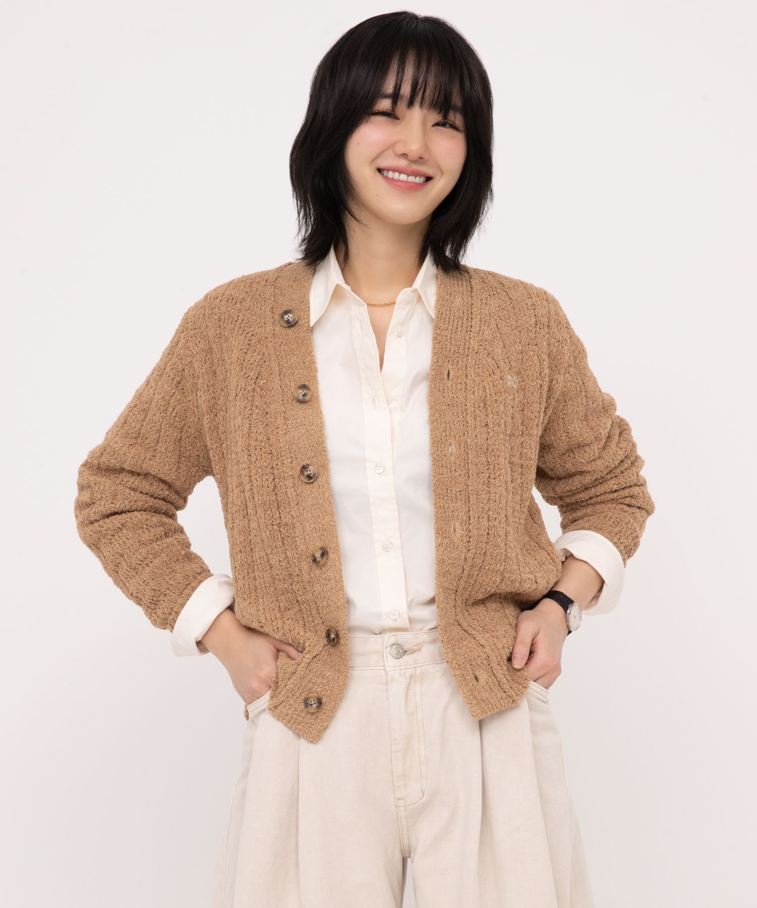 MUSINSA公式 | SATUR (W) Faro oversized wool blend cardigan