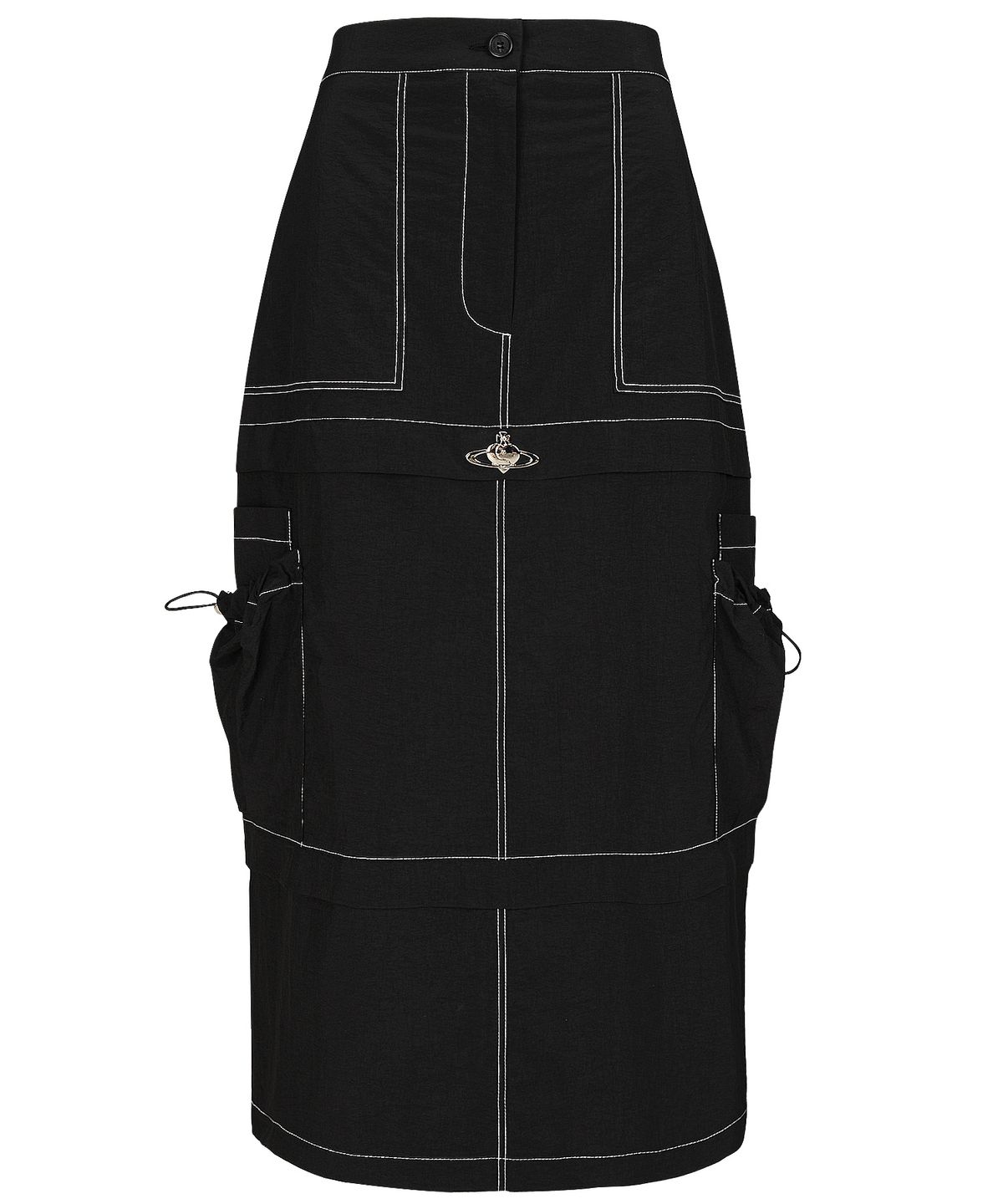 플라즈마스페어(PLASMA SPHERE) LAYER SKIRT IN BLACK(카고 롱 스커트)