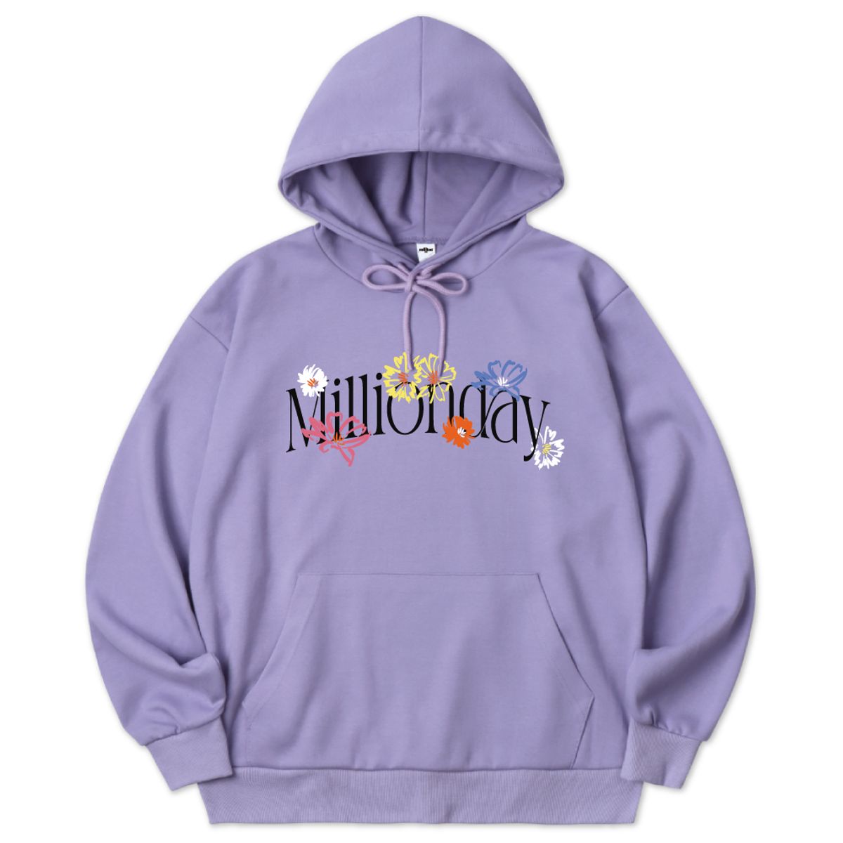 밀리언데이(MILLION DAY) MILLION 플라워 레터링 특양면 후드