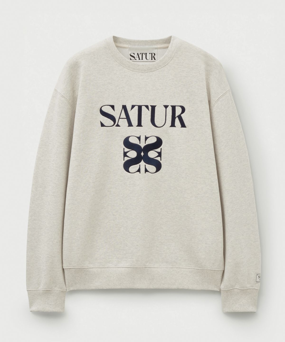 세터(SATUR) 클래식 로고 스웨트셔츠 멜란지 아이보리
