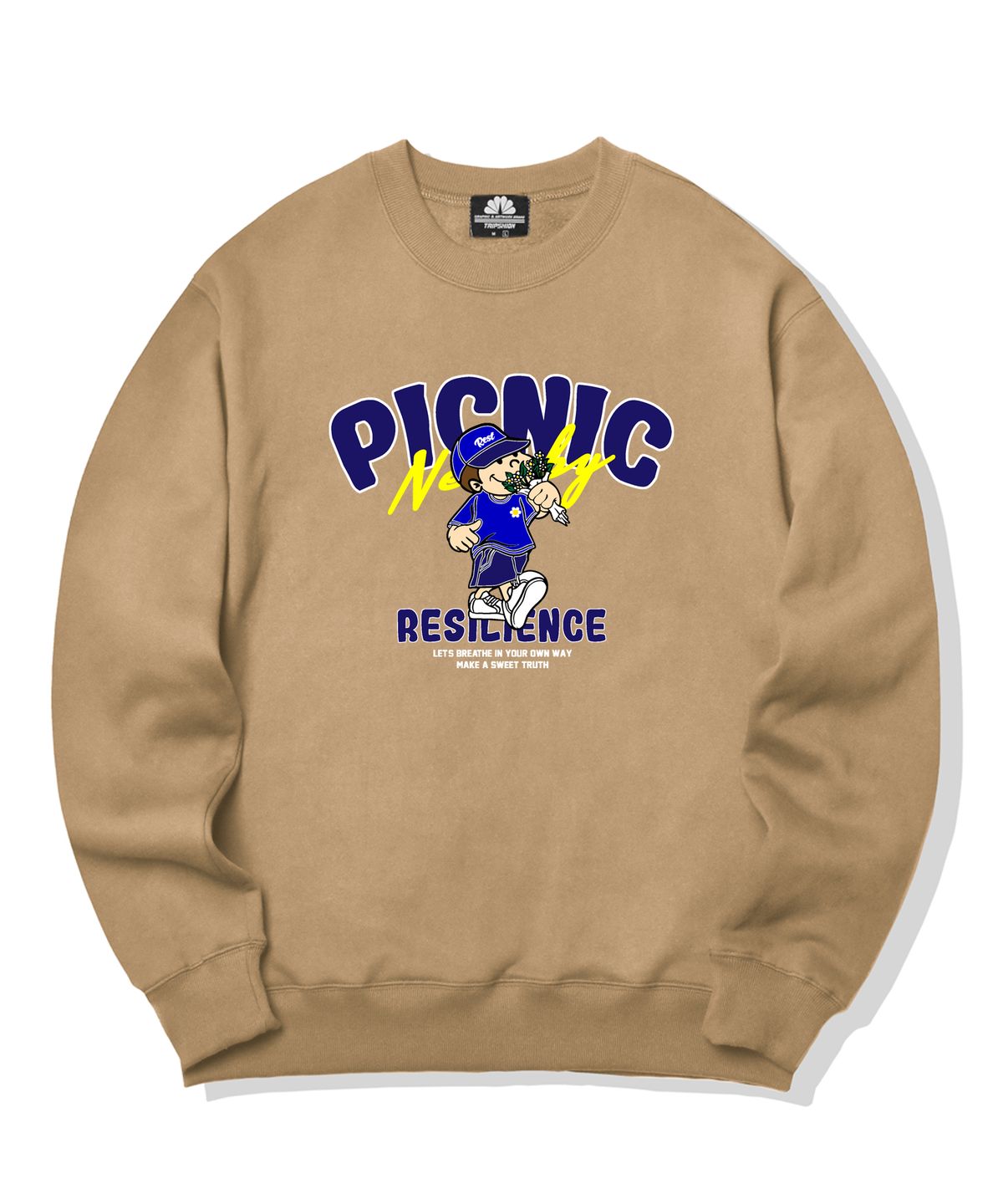트립션(TRIPSHION) PICNIC BOY GRAPHIC 크루넥 - 베이지