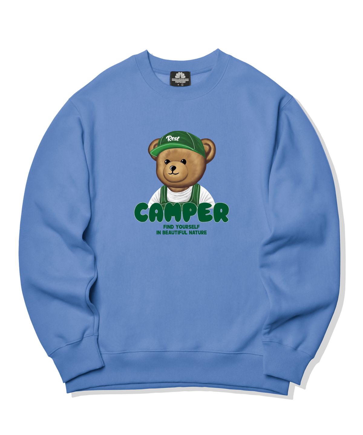 트립션(TRIPSHION) CAMPER BEAR GRAPHIC 크루넥 - 블루