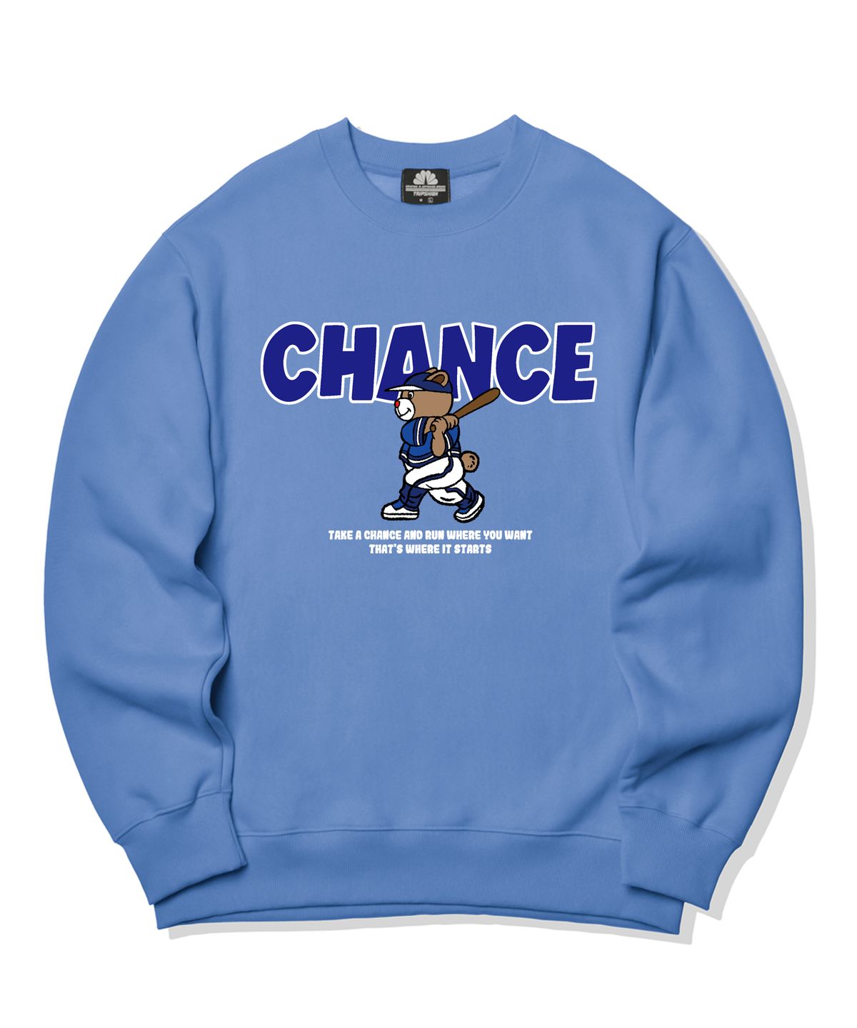 트립션(TRIPSHION) BASEBALL BEAR GRAPHIC 크루넥 - 블루