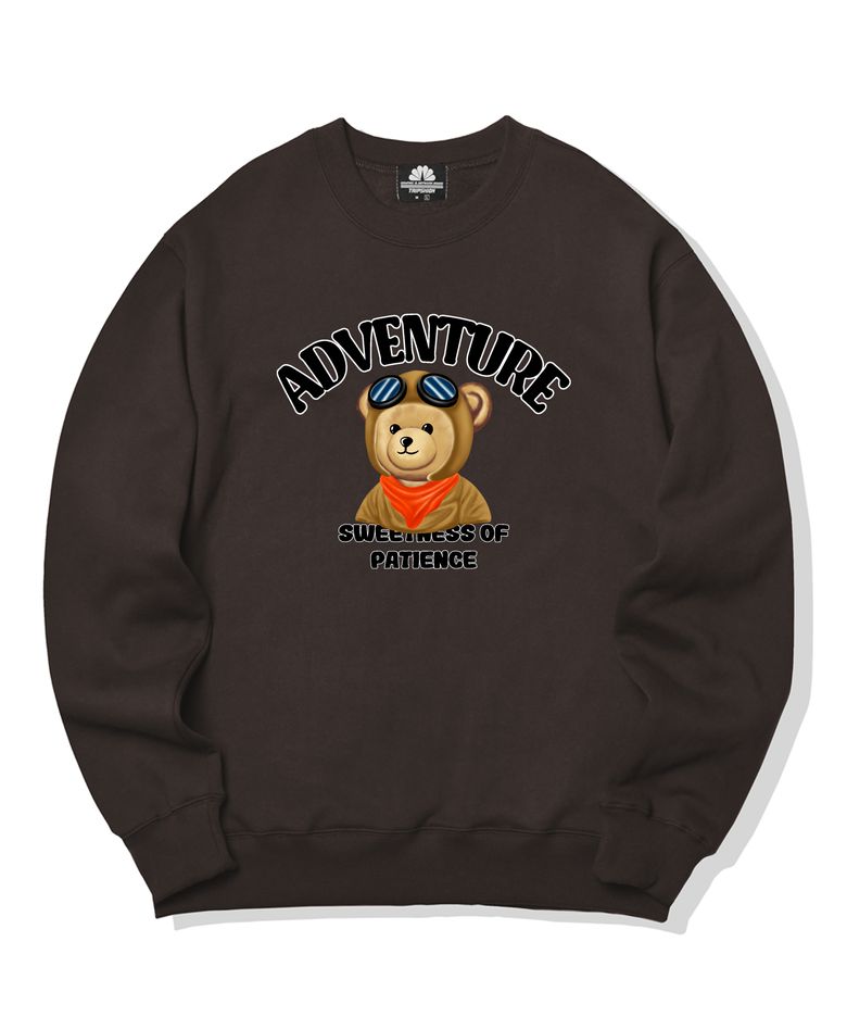 PILOT BEAR GRAPHIC 크루넥 - 브라운
