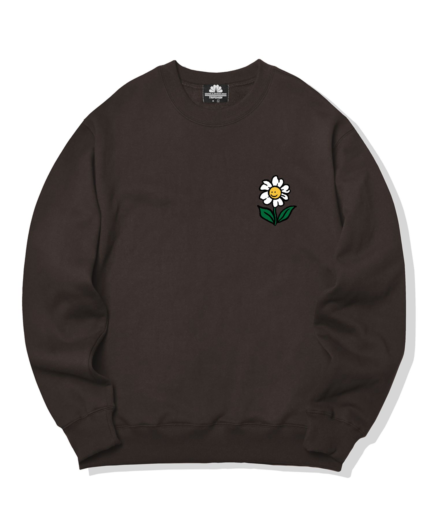 TRIPSHION SINGLE FLOWER LOGO フーディー 9colors MUSINSA | TRIPSHION SINGLE FLOWER LOGO Crew Neck - Brown