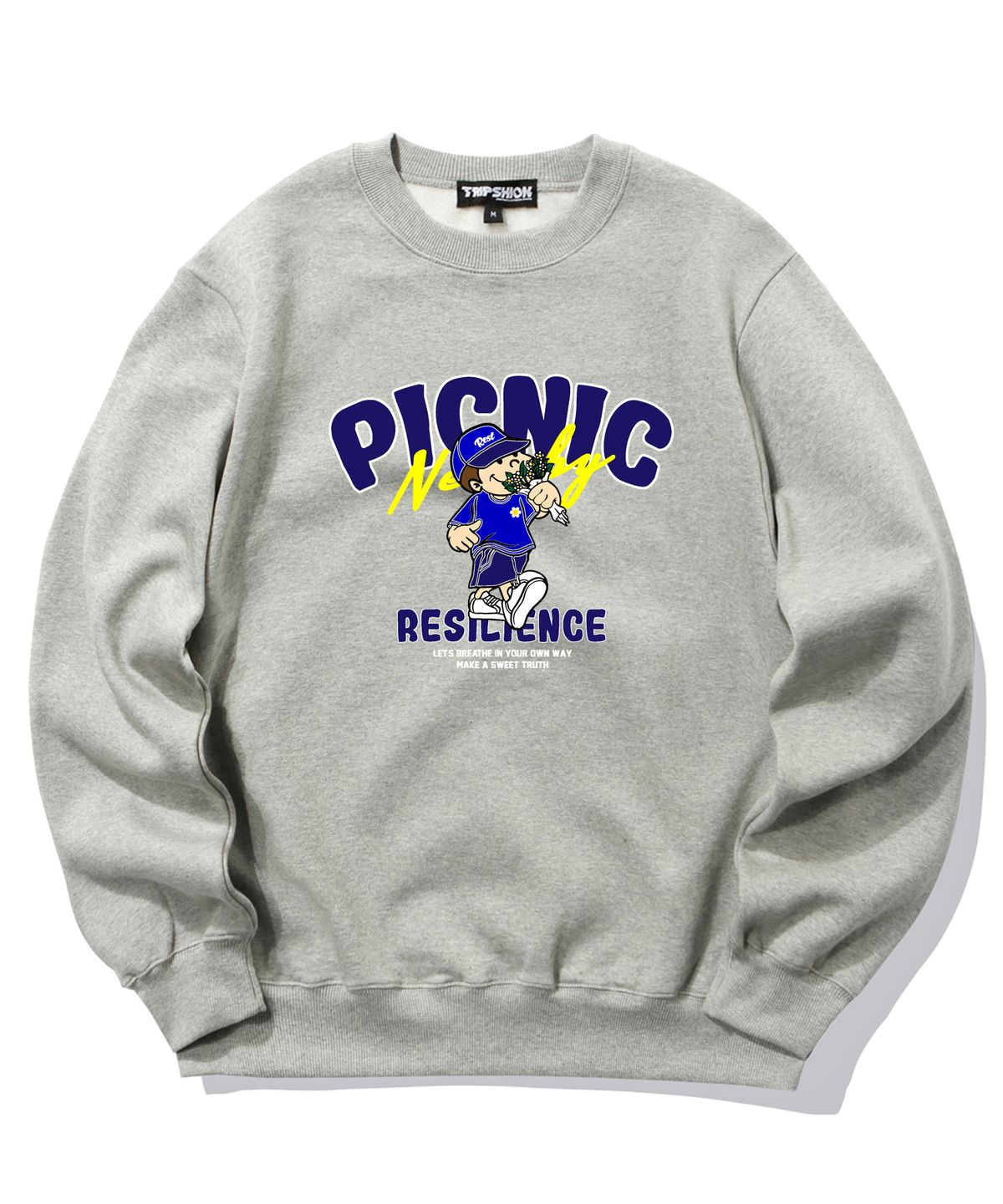 트립션(TRIPSHION) PICNIC BOY GRAPHIC 크루넥 - 그레이