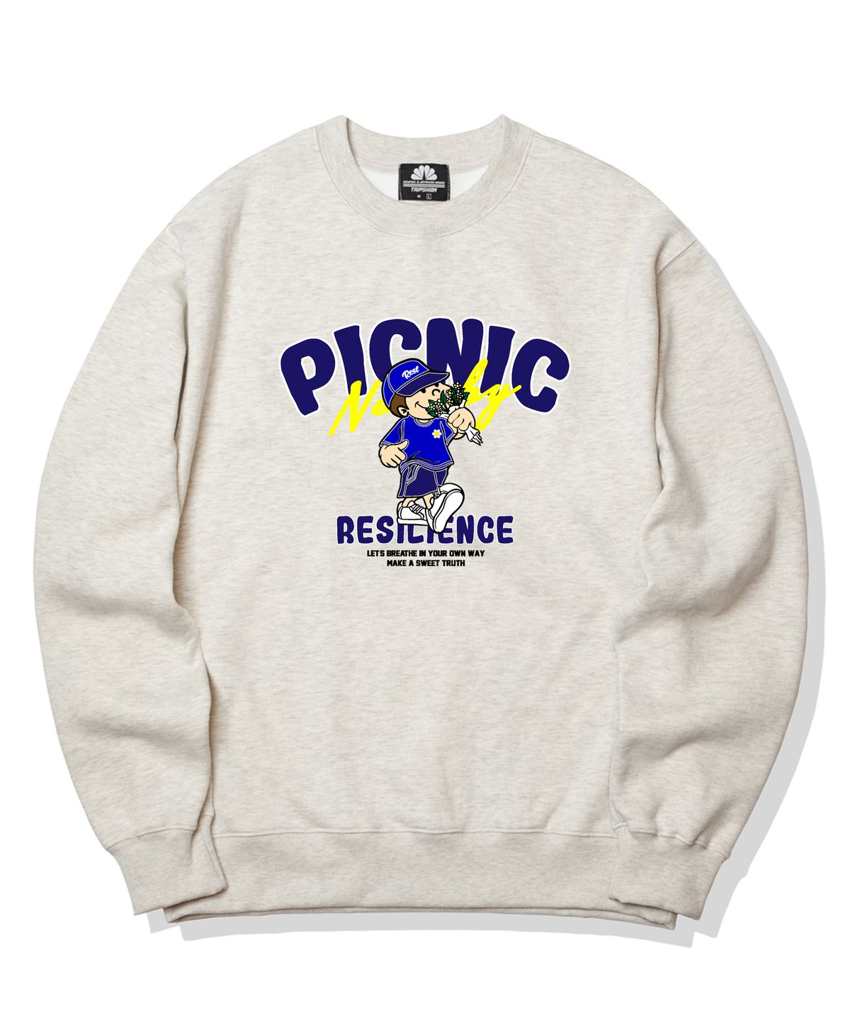 트립션(TRIPSHION) PICNIC BOY GRAPHIC 크루넥 - 아이보리