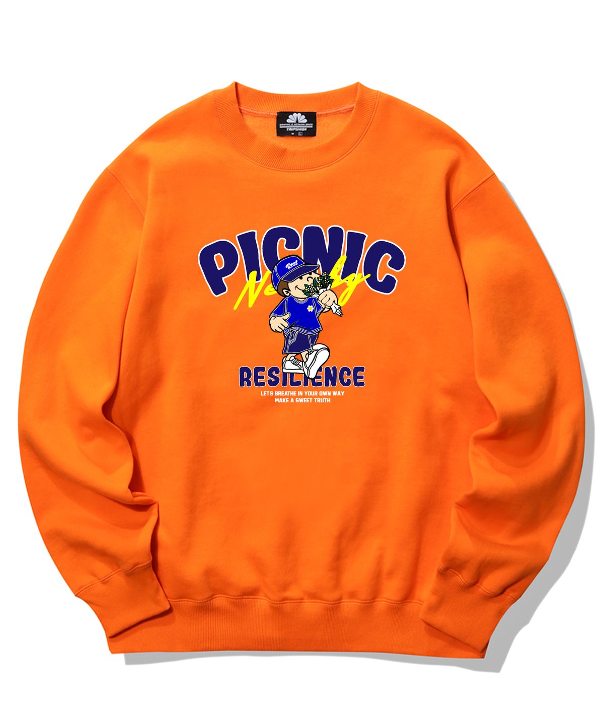 트립션(TRIPSHION) PICNIC BOY GRAPHIC 크루넥 - 오렌지