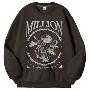 MILLION 드로잉 플라워 특양면 맨투맨