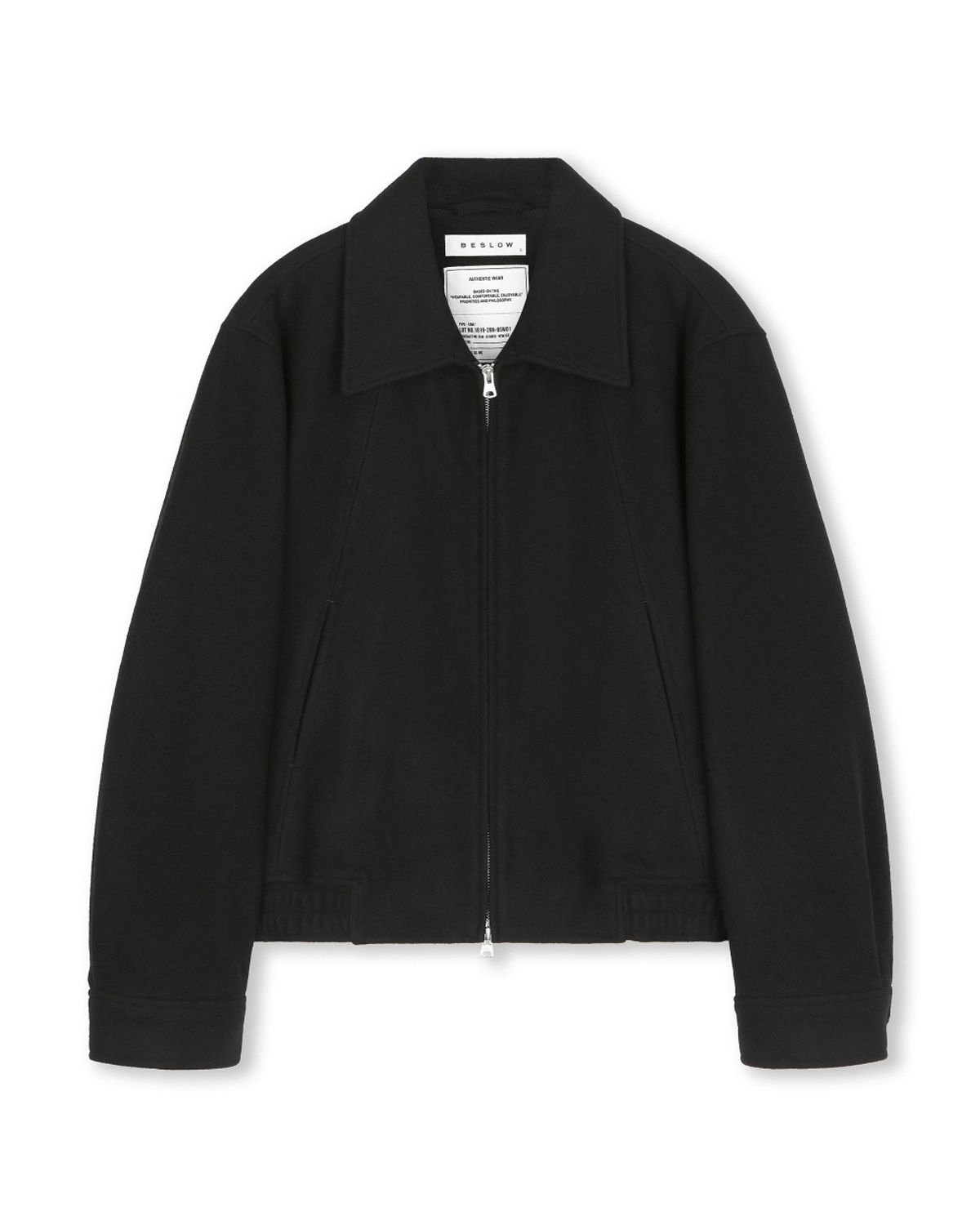 비슬로우(BESLOW) WOOL WIDE COLLAR HARRINGTON JACKET BLACK