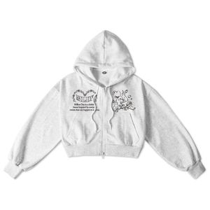 MILLION LOVE RABBIT 크롭 후드집업