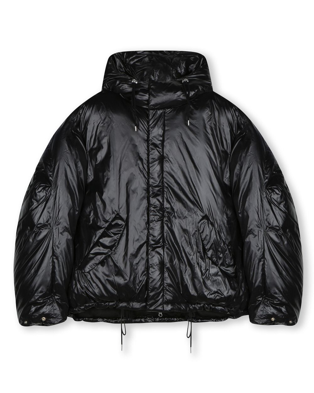 MUSINSA公式 | BESLOW OVERSIZED M65 HOOD SHORT DOWN PARKA GLOSSY BLACK