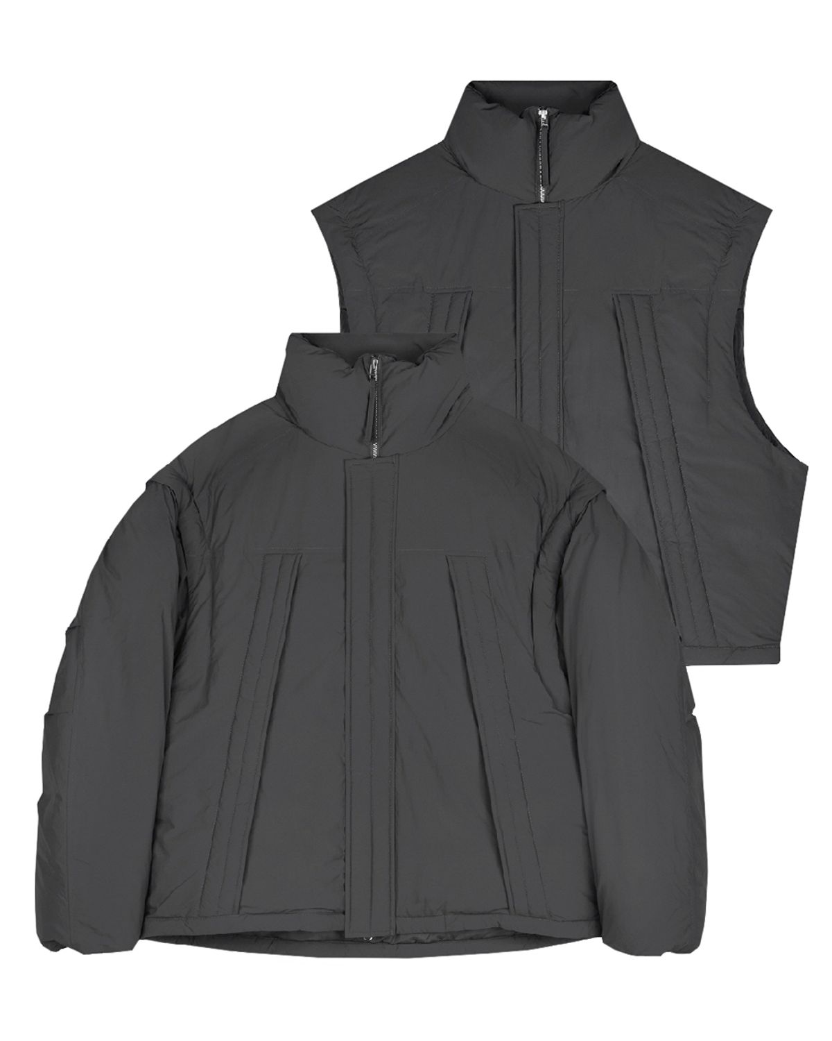 비슬로우(BESLOW) DETACHABLE MONSTER SHORT DOWN PARKA CHARCOAL