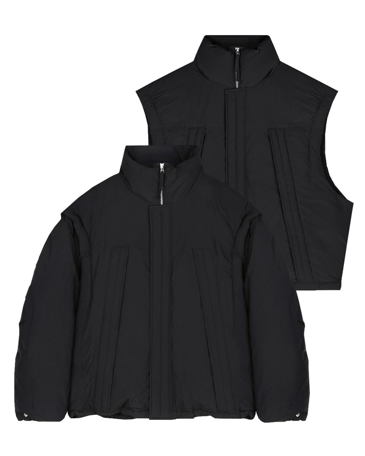 비슬로우(BESLOW) DETACHABLE MONSTER SHORT DOWN PARKA BLACK