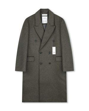 OVERSIZED CASHMERE DOUBLE BREASTED COAT DARK OLIVE