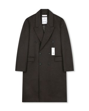 OVERSIZED CASHMERE DOUBLE BREASTED COAT MELANGE BROWN