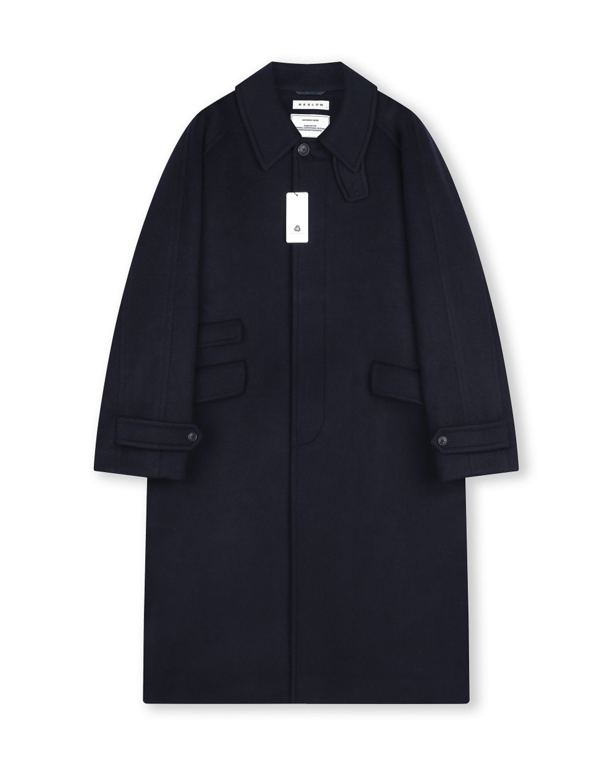 비슬로우(BESLOW) OVERSIZED CASHMERE BALMACAAN COAT NAVY