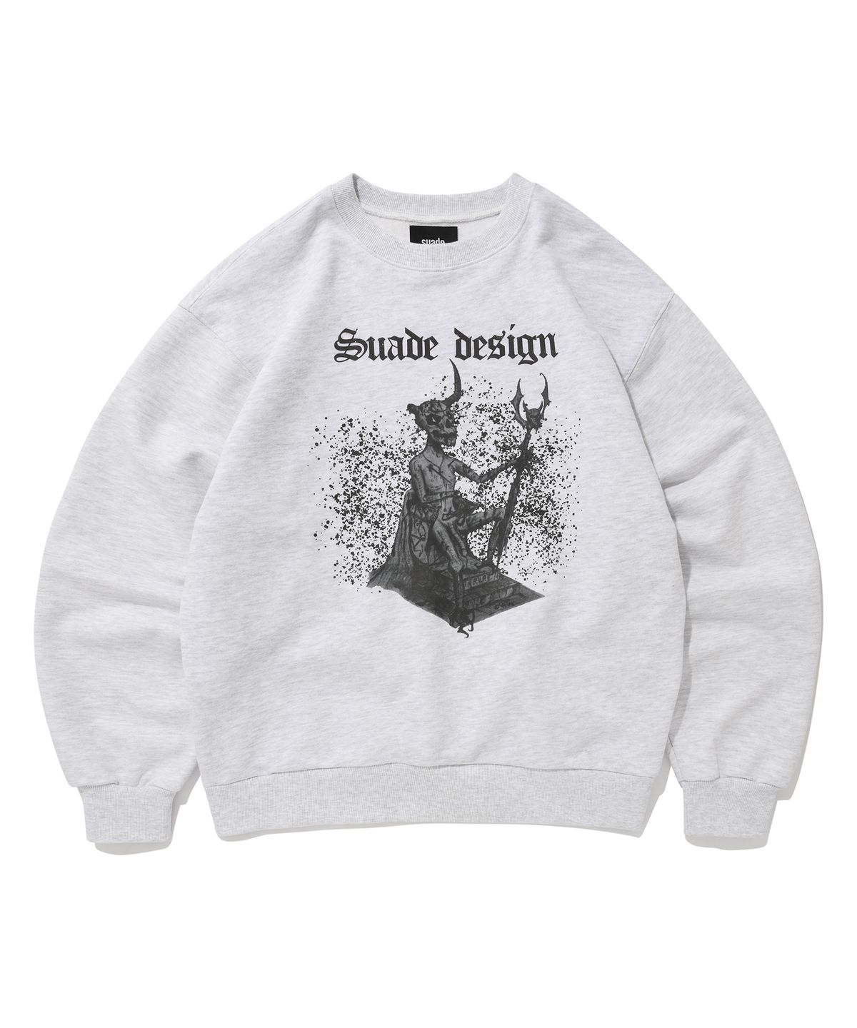 스웨이드(SUADE) DEVIL SKULL CREWNECK [MELANGE GRAY]