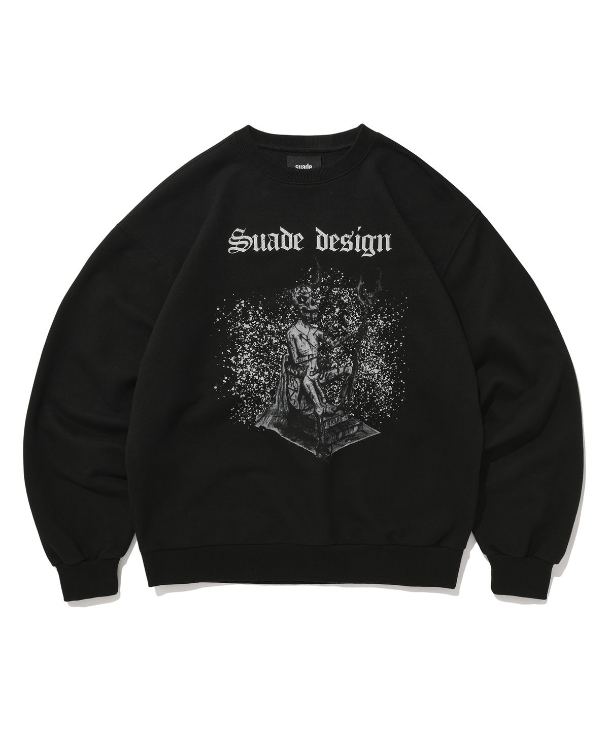 스웨이드(SUADE) DEVIL SKULL CREWNECK [BLACK]