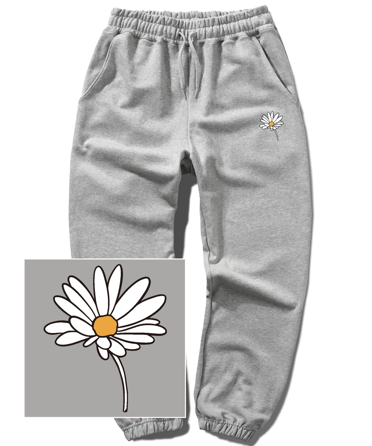 트립션(TRIPSHION) PEACEFUL DAISY LOGO 조거 스웨트 팬츠 - 그레이