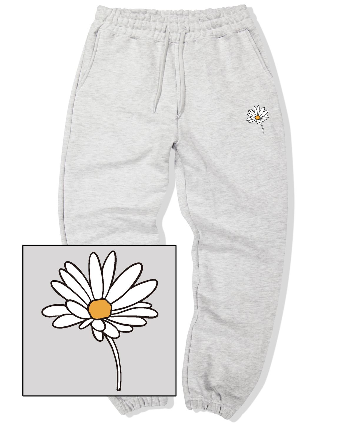 트립션(TRIPSHION) PEACEFUL DAISY LOGO 조거 스웨트 팬츠 - 화이트