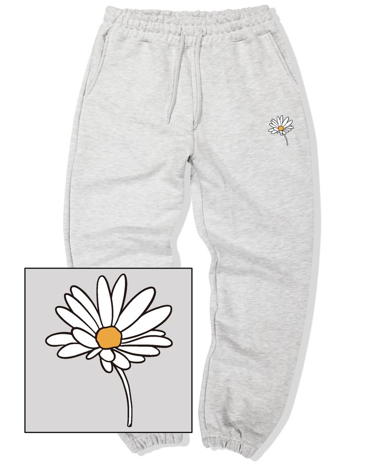 PEACEFUL DAISY LOGO 조거 스웨트 팬츠 - 화이트