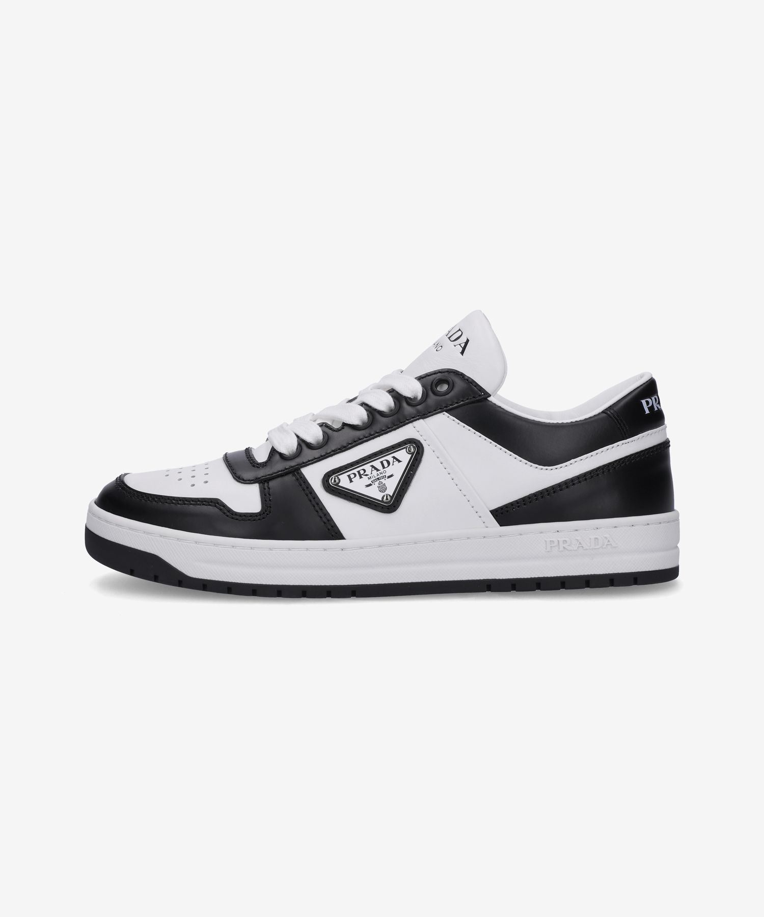 PRADA ♪ Downtown スニーカー 1E792M3LPIF0964 WMNS) PRADA Downtown Leather Sneakers 'White Black