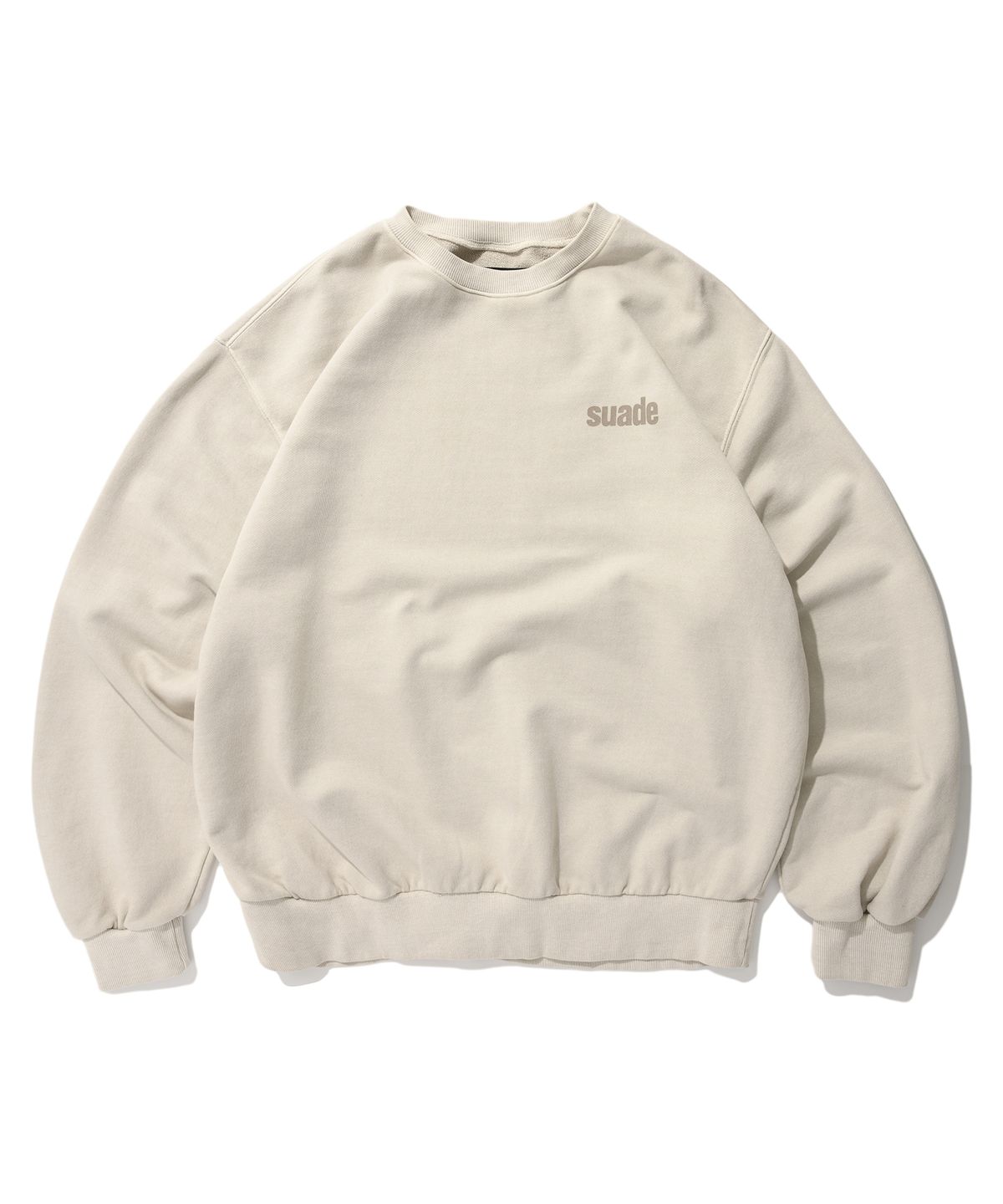 스웨이드(SUADE) WASHED LOGO CREWNECK [PIGMENT BEIGE]