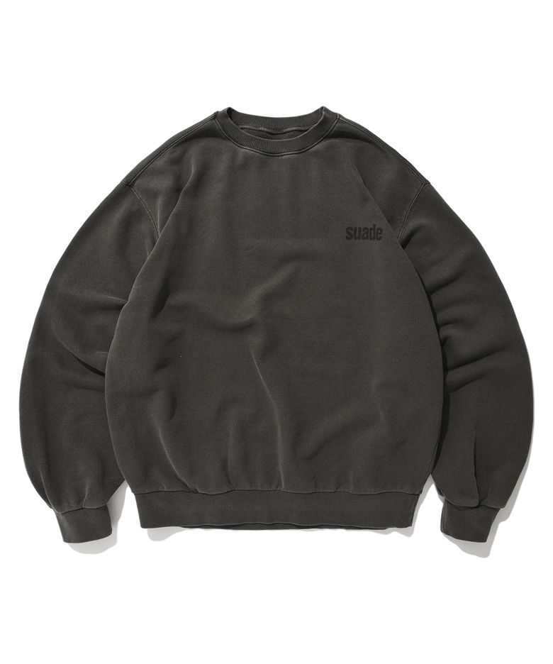 WASHED LOGO CREWNECK [PIGMENT BLACK]