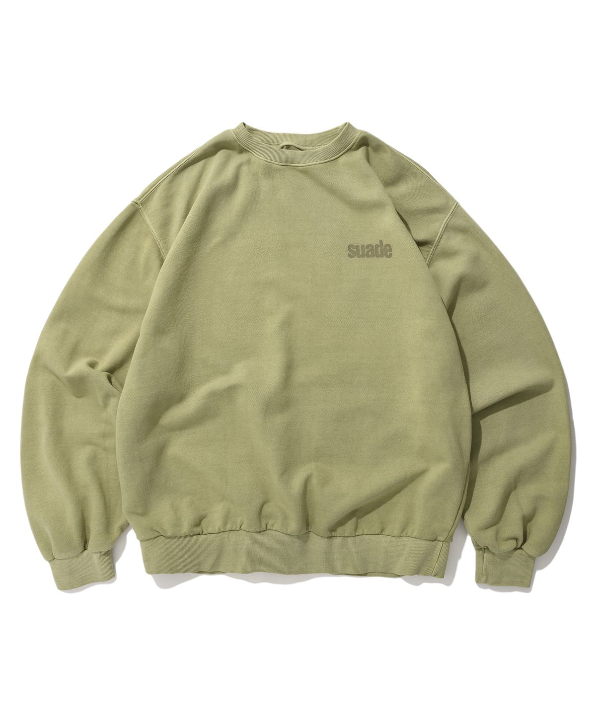 스웨이드(SUADE) WASHED LOGO CREWNECK [PIGMENT KHAKI]