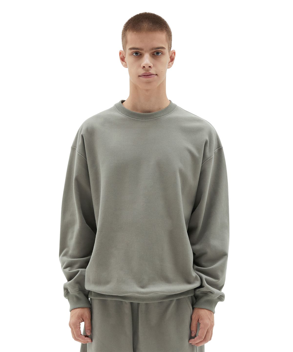 브라운야드(BROWNYARD) 22fw 스웻 셔츠, 올리브 그레이