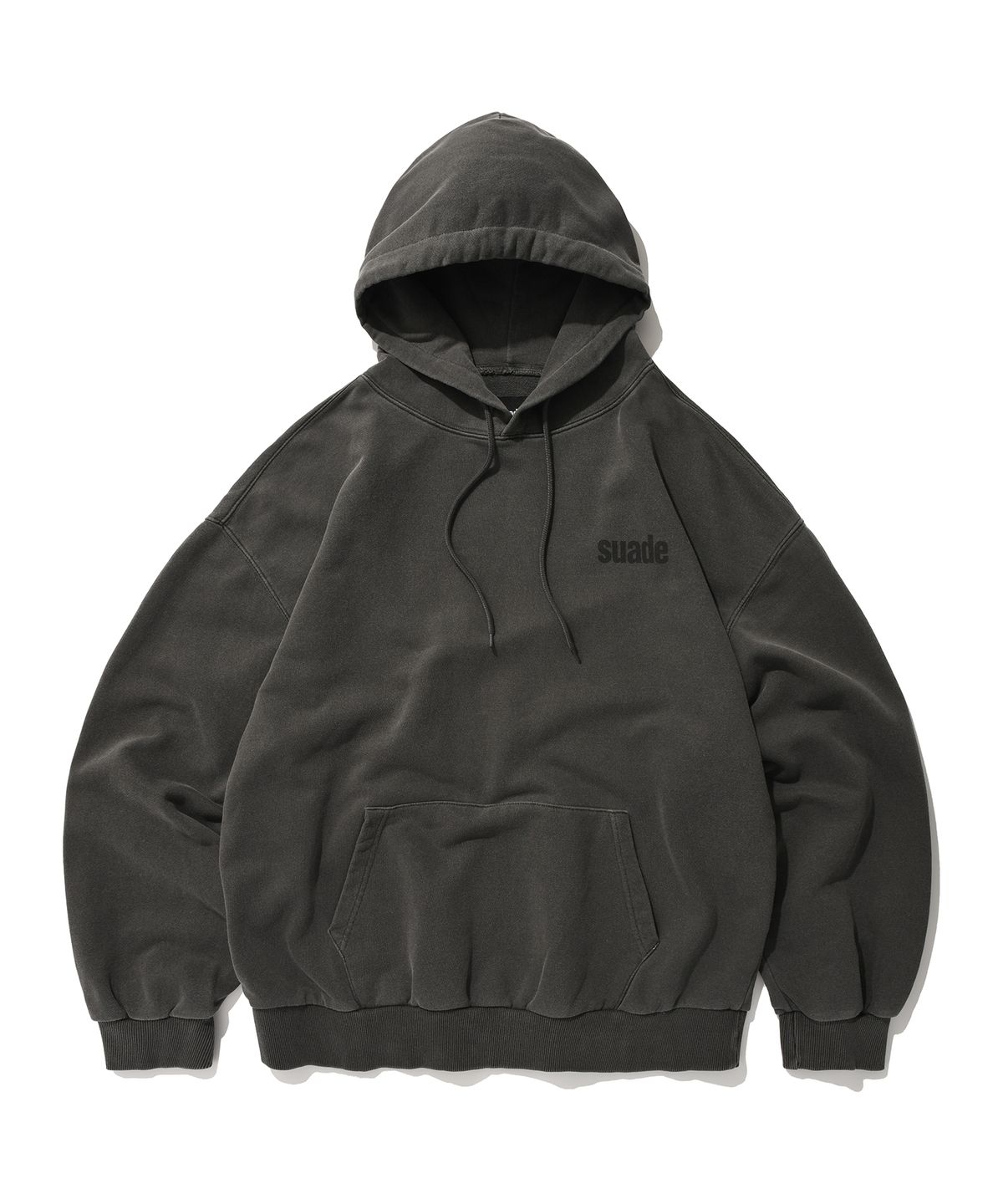스웨이드(SUADE) WASHED LOGO HOODIE [PIGMENT BLACK]