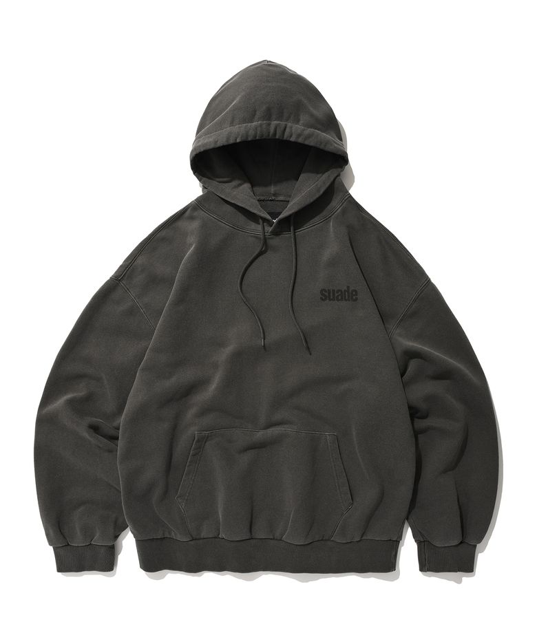 WASHED LOGO HOODIE [PIGMENT BLACK]