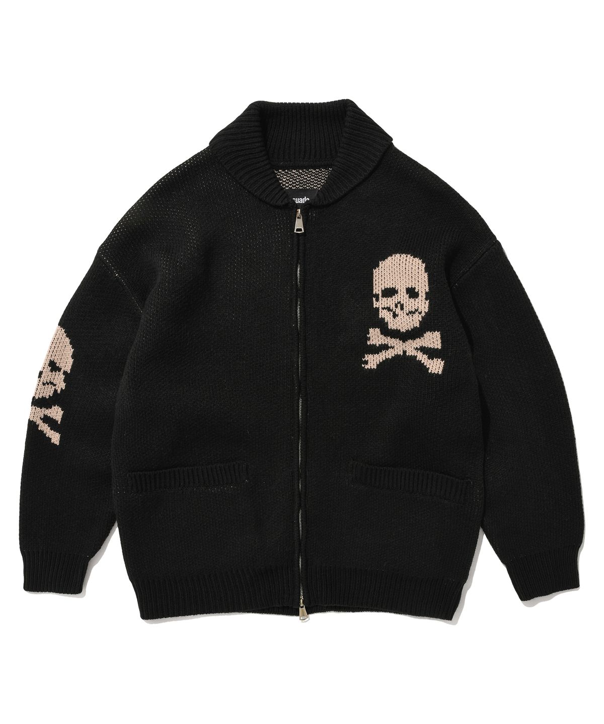 스웨이드(SUADE) SKULL COWICHAN SWEATER [BLACK]