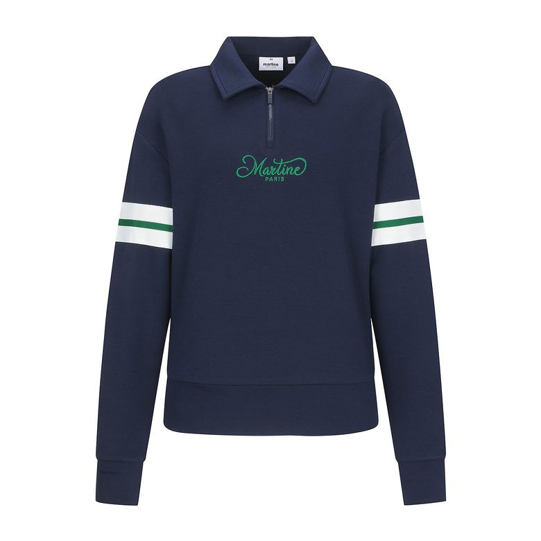 Half Zip-up Collar Shirts_Navy