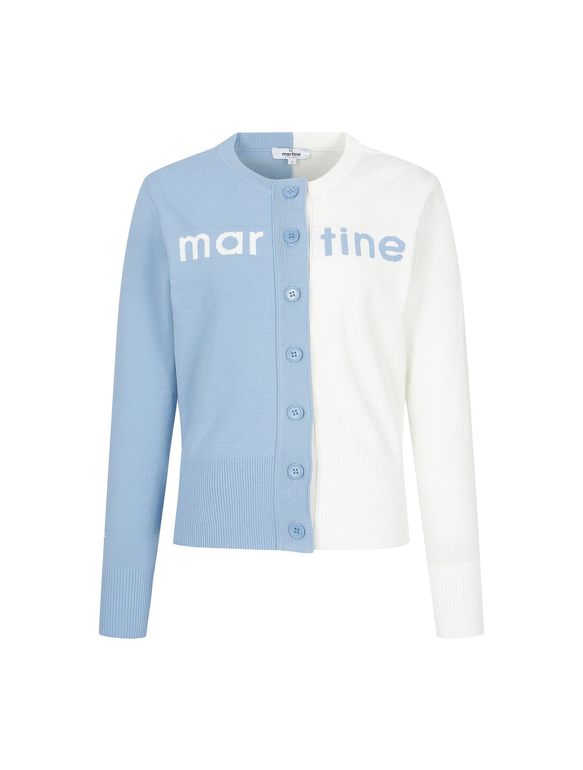 마틴골프(MARTINE GOLF) Half&Half Cardigan_S/Blue (QW0DCD31342)