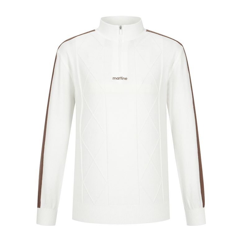 Argyle Half Zip-up Knit_O/White (Men)