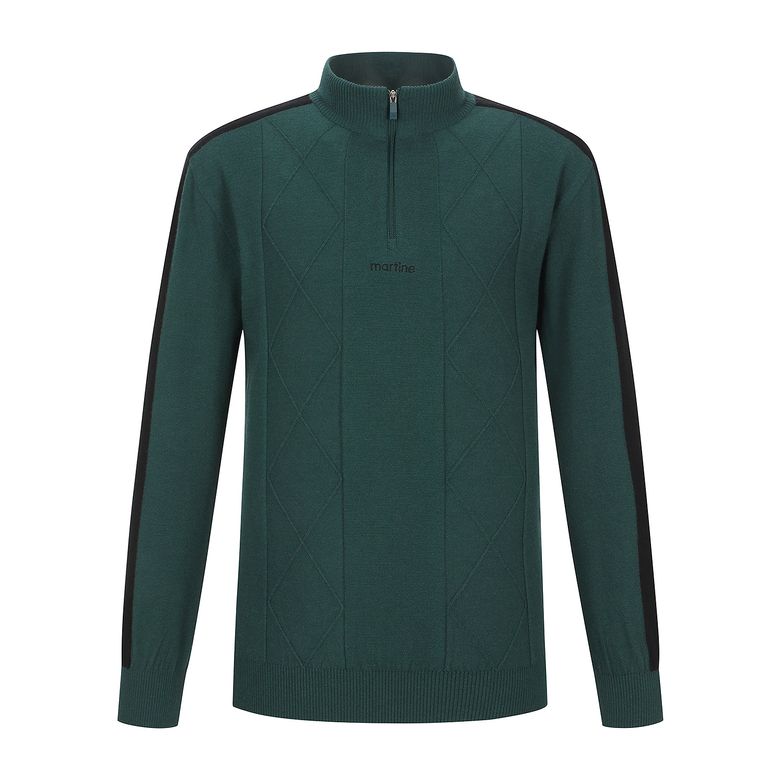 Argyle Half Zip-up Knit_D/Green (Men)