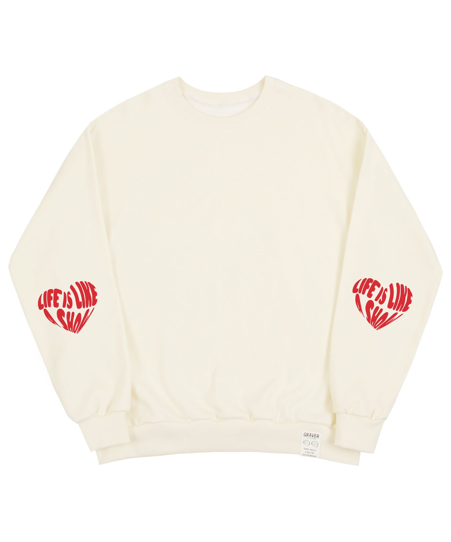 【GRAVER】22FW★ Elbow Leaf Smile Heart Sweatshirt MUSINSA | GRAVER [UNISEX]Elbow Life Logo Heart Smile
