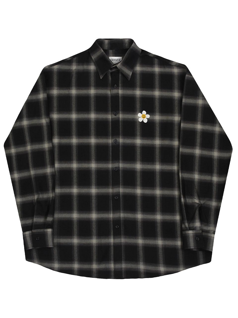 MUSINSA | GRAVER [UNISEX] Flower dot embroidery overfit