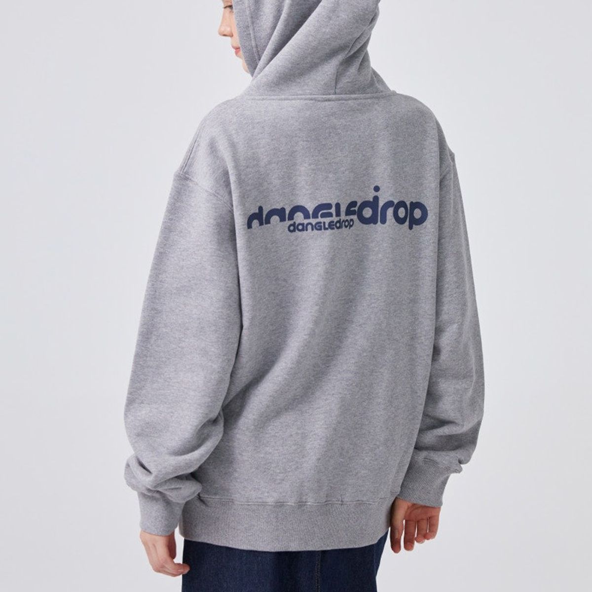 댕글드랍(DANGLEDROP) 어센틱로고 후드집업 멜란그레이