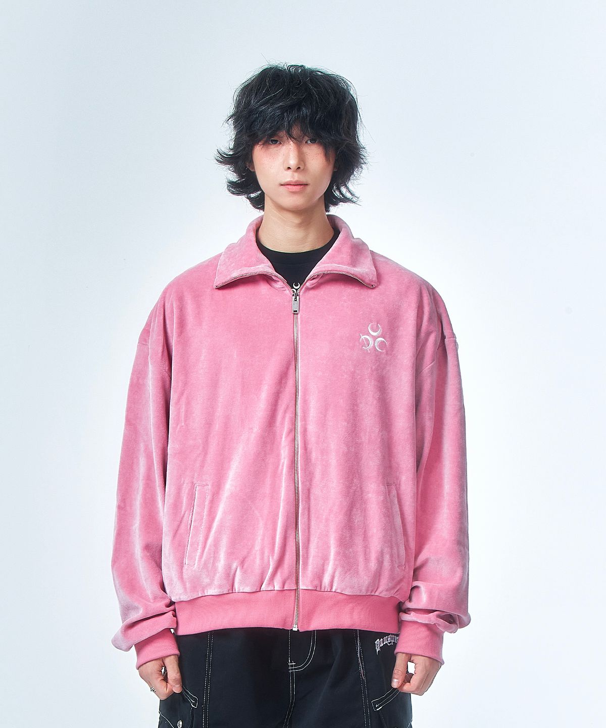 디오스피스(DAUSPICE) Signature Velour Zip-Up Pink
