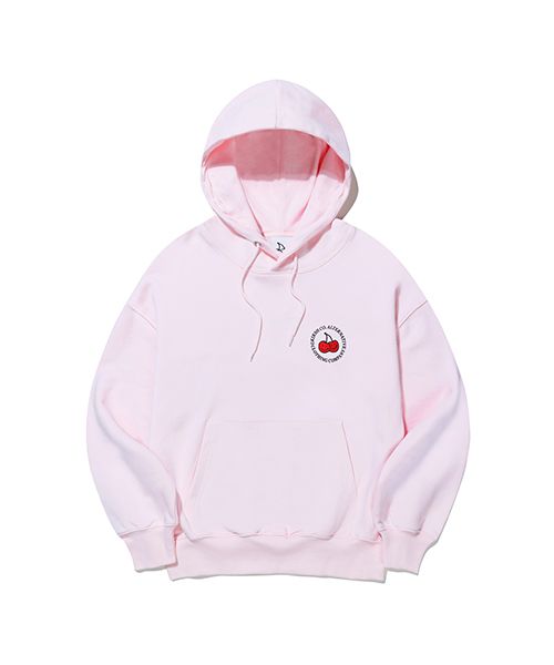 MUSINSA | KIRSH Doodle Cherry Circle Logo Hood [Pink]