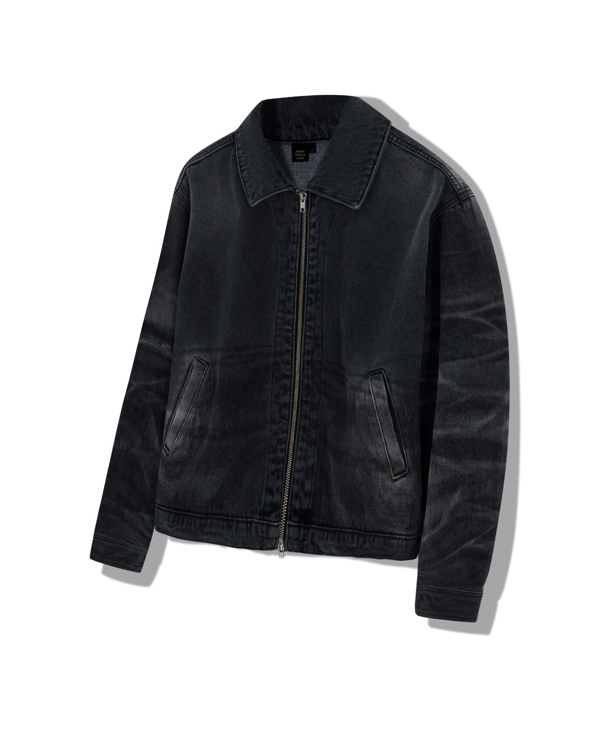 이우가마카라스(IUGAMAKARAS) Wrinkle Washed Denim Jacket (Black)