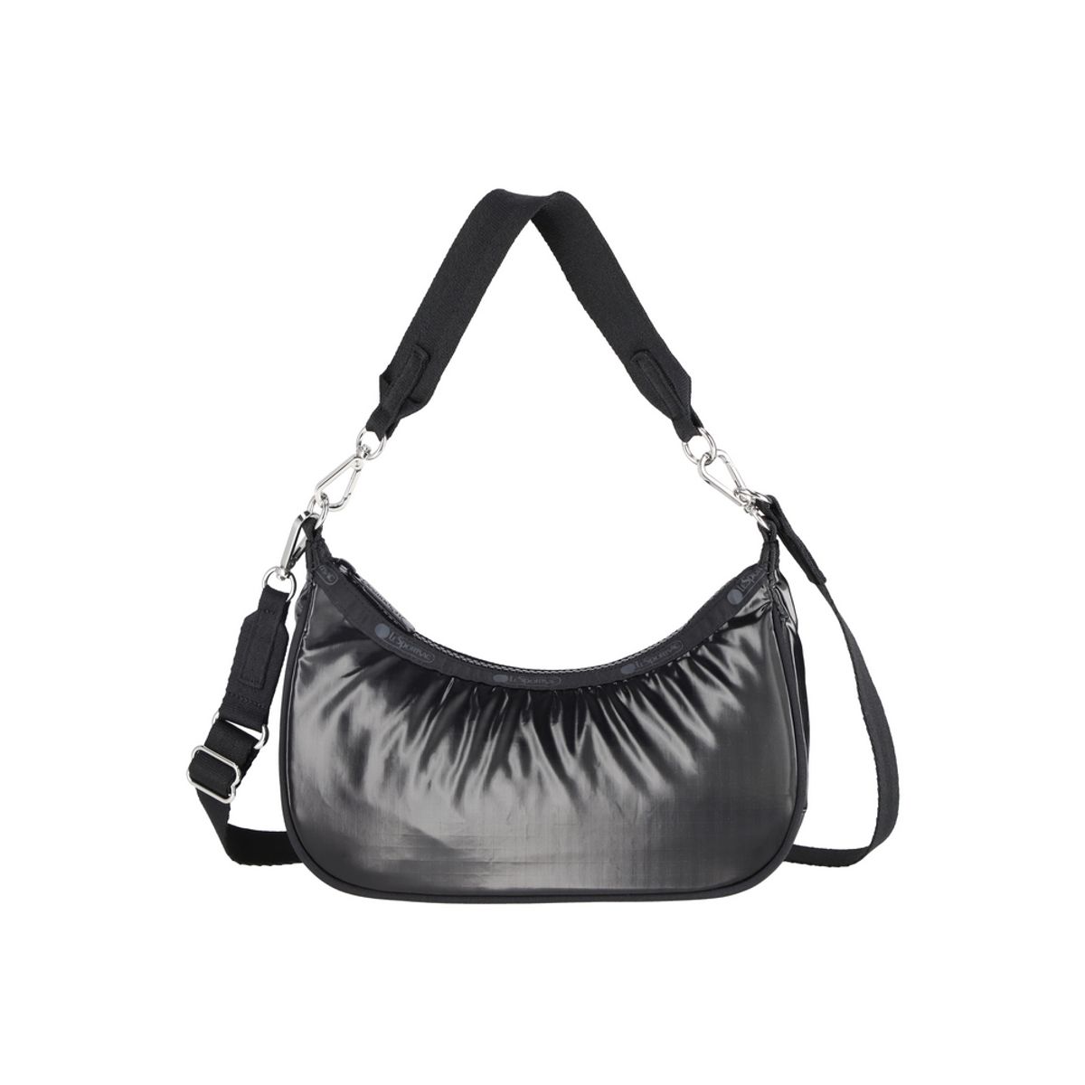레스포색(LESPORTSAC) 블랙 샤인 스몰 컨버터블 호보백 [3752.M135]