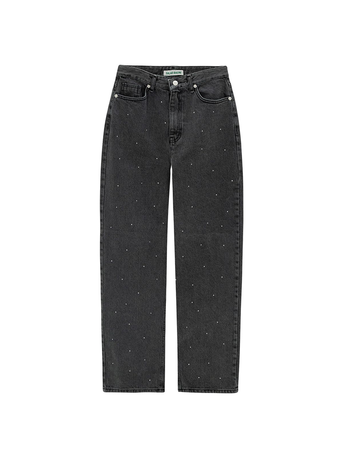 샐러드바구니(SALAD BAGUNI) Hotfix Semi Wide Denim Jeans_bleached black