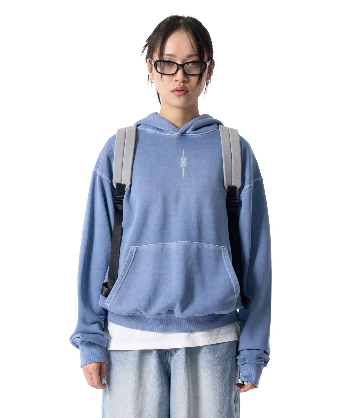 이우가마카라스(IUGAMAKARAS) Pigment Dyed Hoodie (Sky Blue)