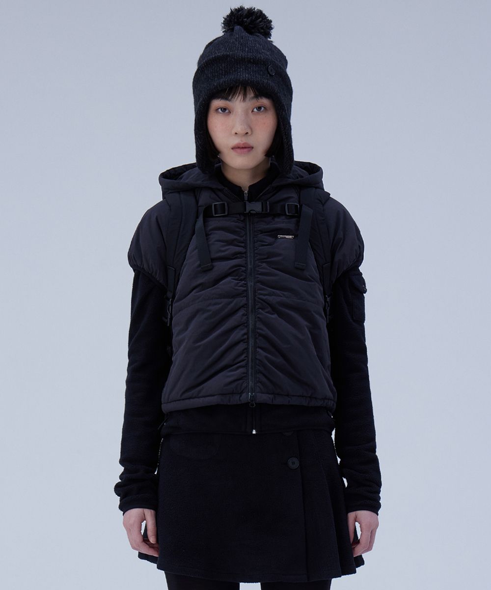 【Miseki SEOUL】Hoodie shirring padding MUSINSA | MISEKI SEOUL Hoodie shirring padding BLACK